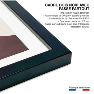 Affiche enfant aventurier Affiche + cadre en bois - Noir