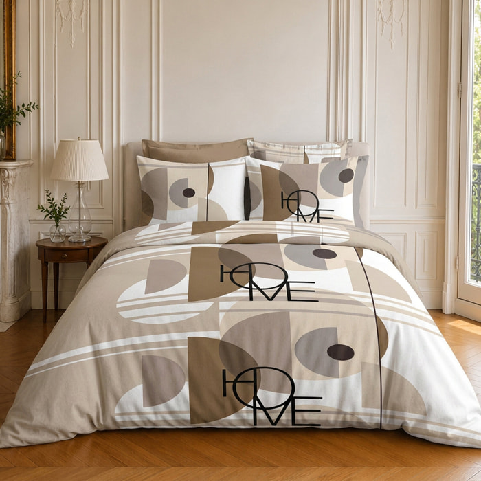 Parure housse de couette 100% coton motif géométrique - THÉODORE HOME