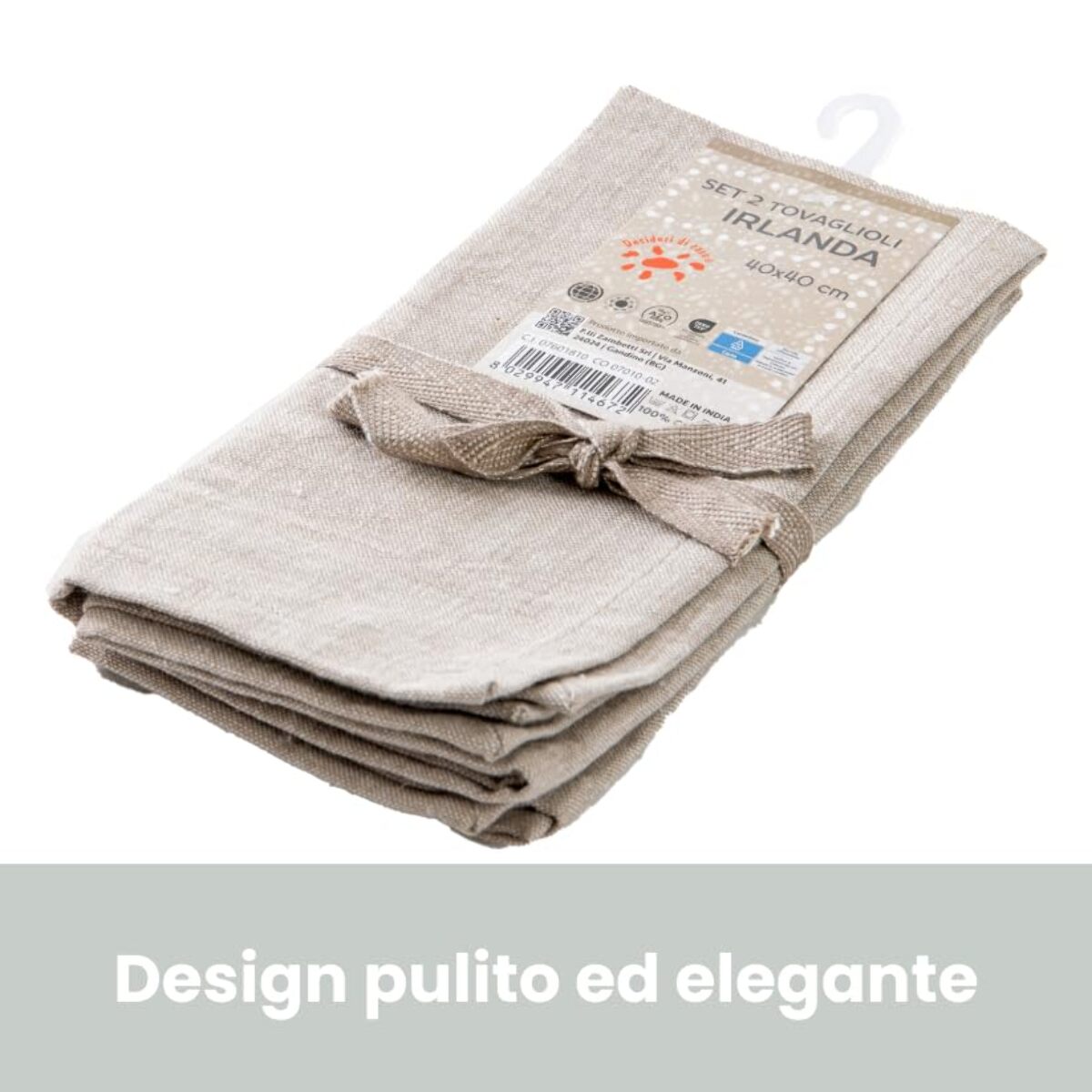 Intrecci – Set 6 tovaglioli in puro cotone 40x40 cm