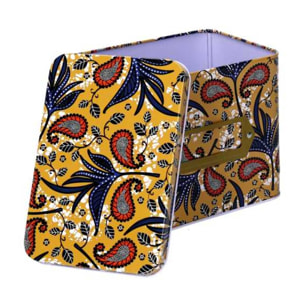 Scatola in metallo oro rettangolare cm15,8x10,8h12,7