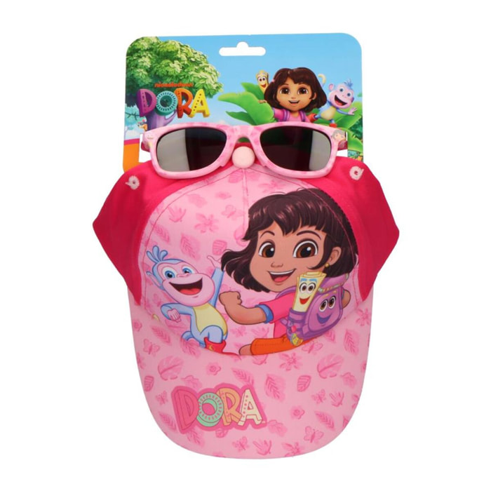 Set Gorra y Gafas de Sol de "Dora La Exploradora" - Color Rosa