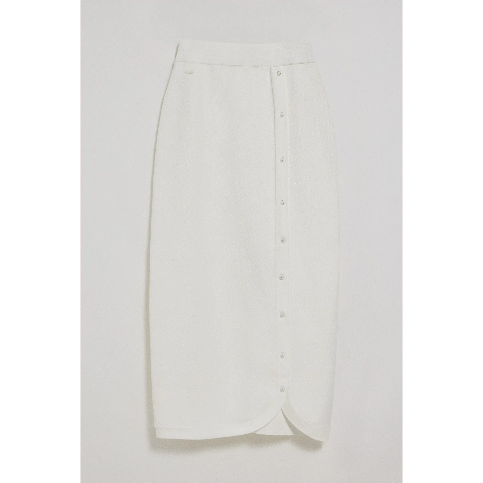 Gonna ecrù in filo con abbottonatura Manoban con dettaglio in madreperla