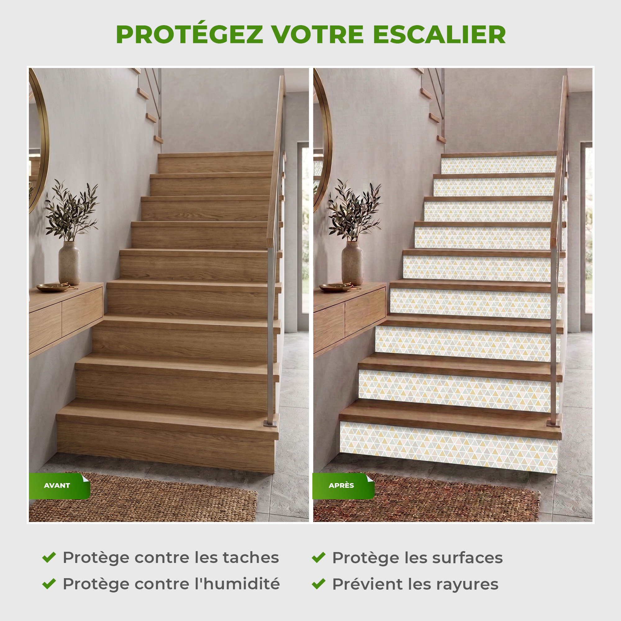 Stickers adhésifs escalier carrelages | Sticker Autocollant contremarche Carreaux de ciment carrelages adhésif - ADABYR
