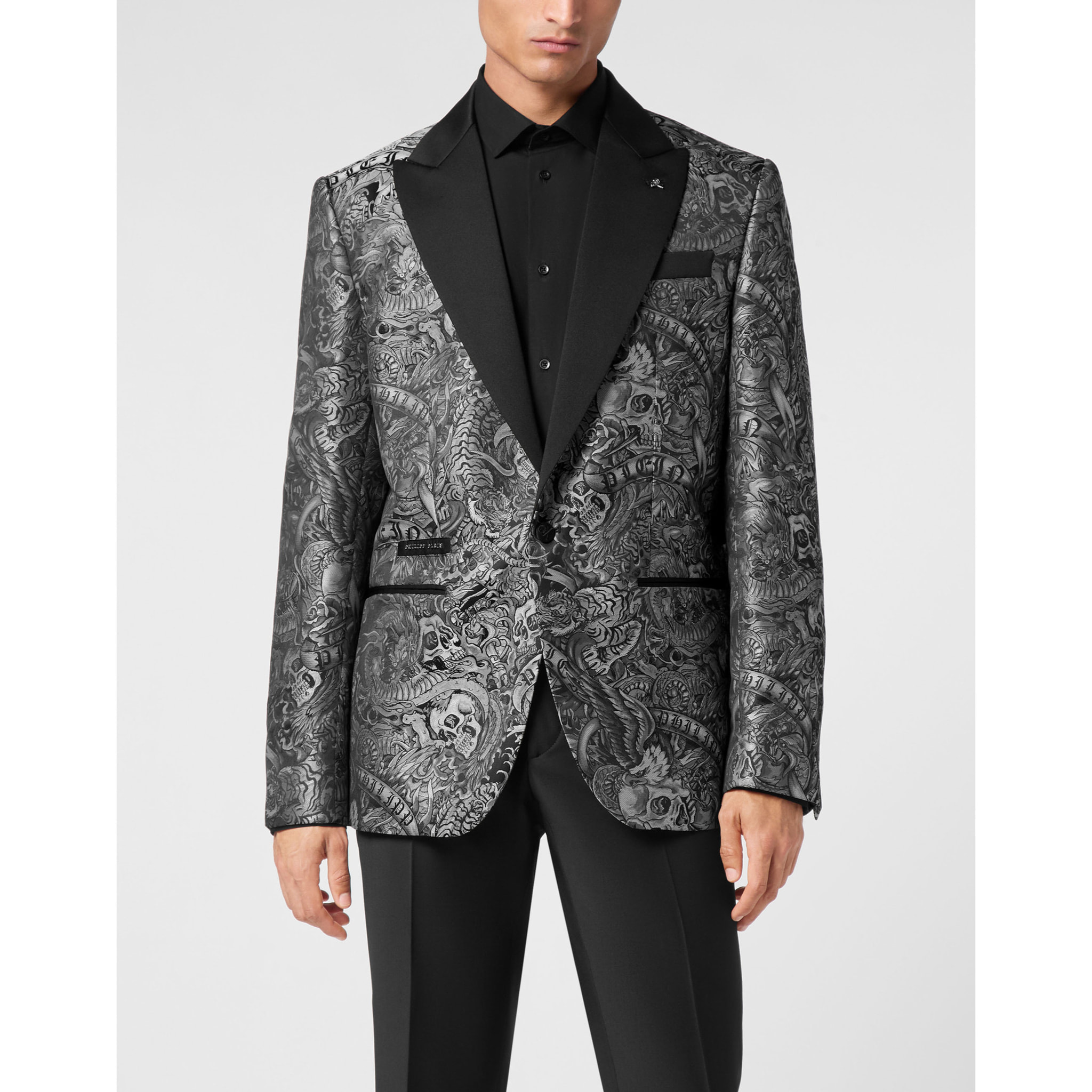 PHILIPP PLEIN One-Button Blazer Slim Fit TATTOO