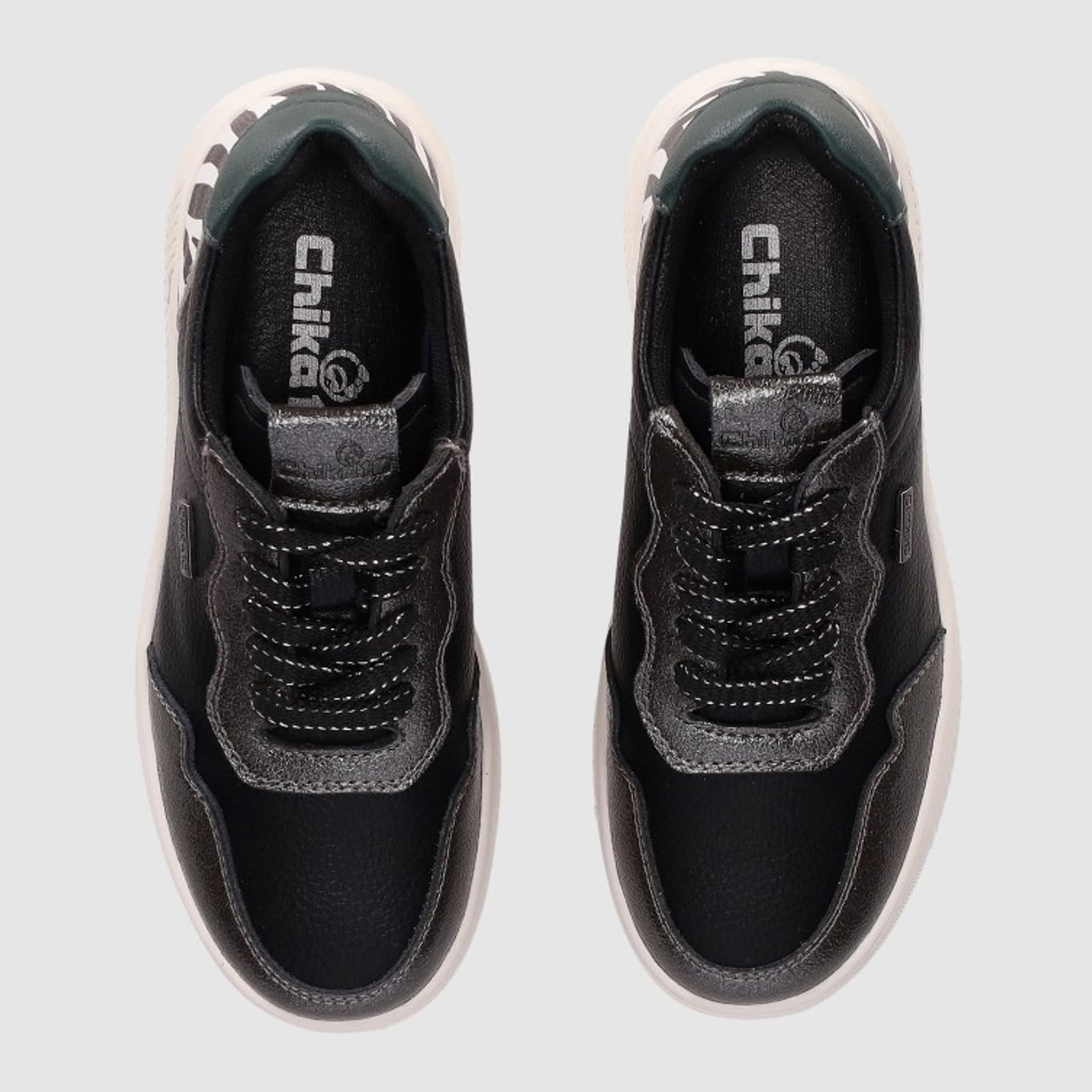 Deportivos de Piel - Negro - Tacón: Bajo