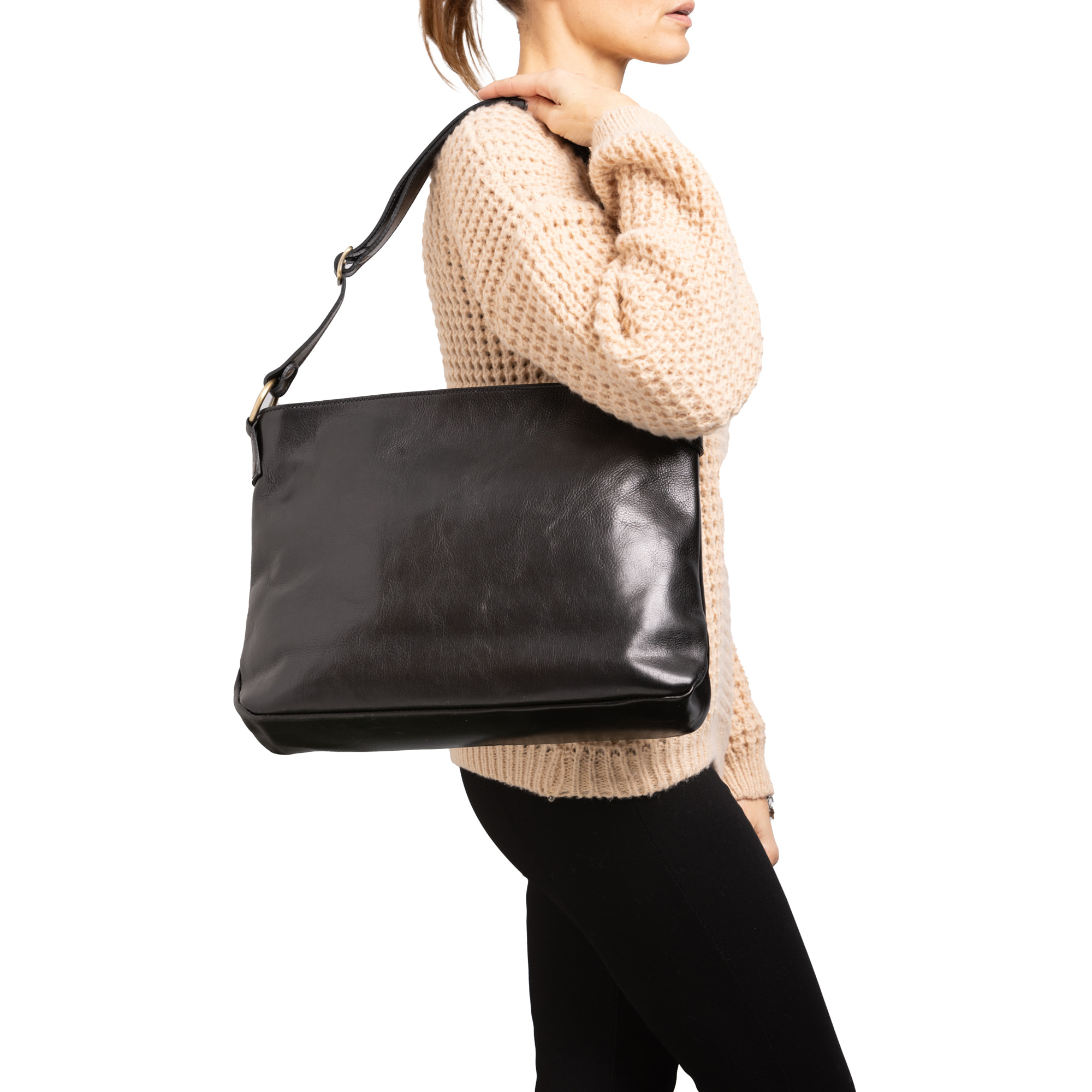 Borsa a spalla  da donna In Vera pelle Made in Italy 38x29x11 cm