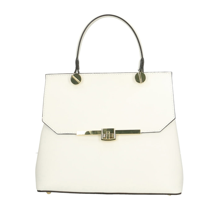 Borsa a mano da donna Made in Italy - Modello Lunaria - 100% pelle - 27.0 x 23.0 x 12.0 cm