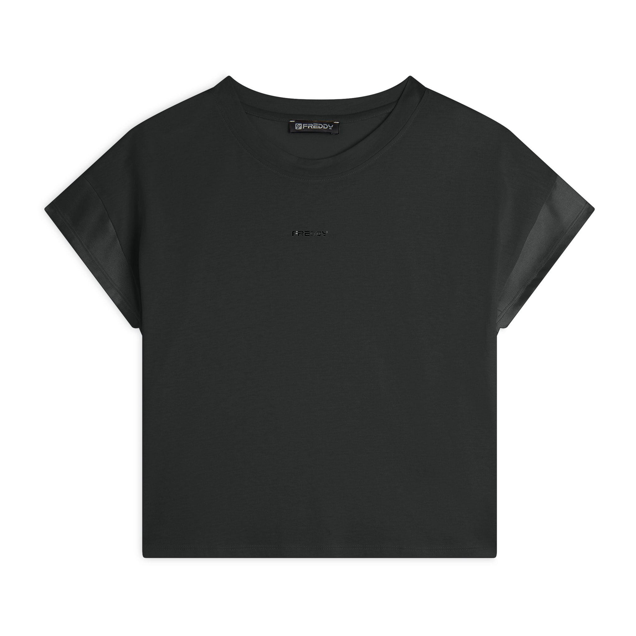 T-shirt corta in jersey con maniche effetto seta