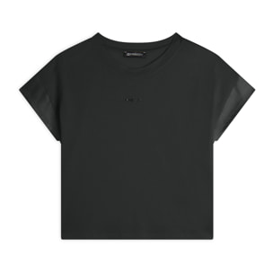 T-shirt corta in jersey con maniche effetto seta