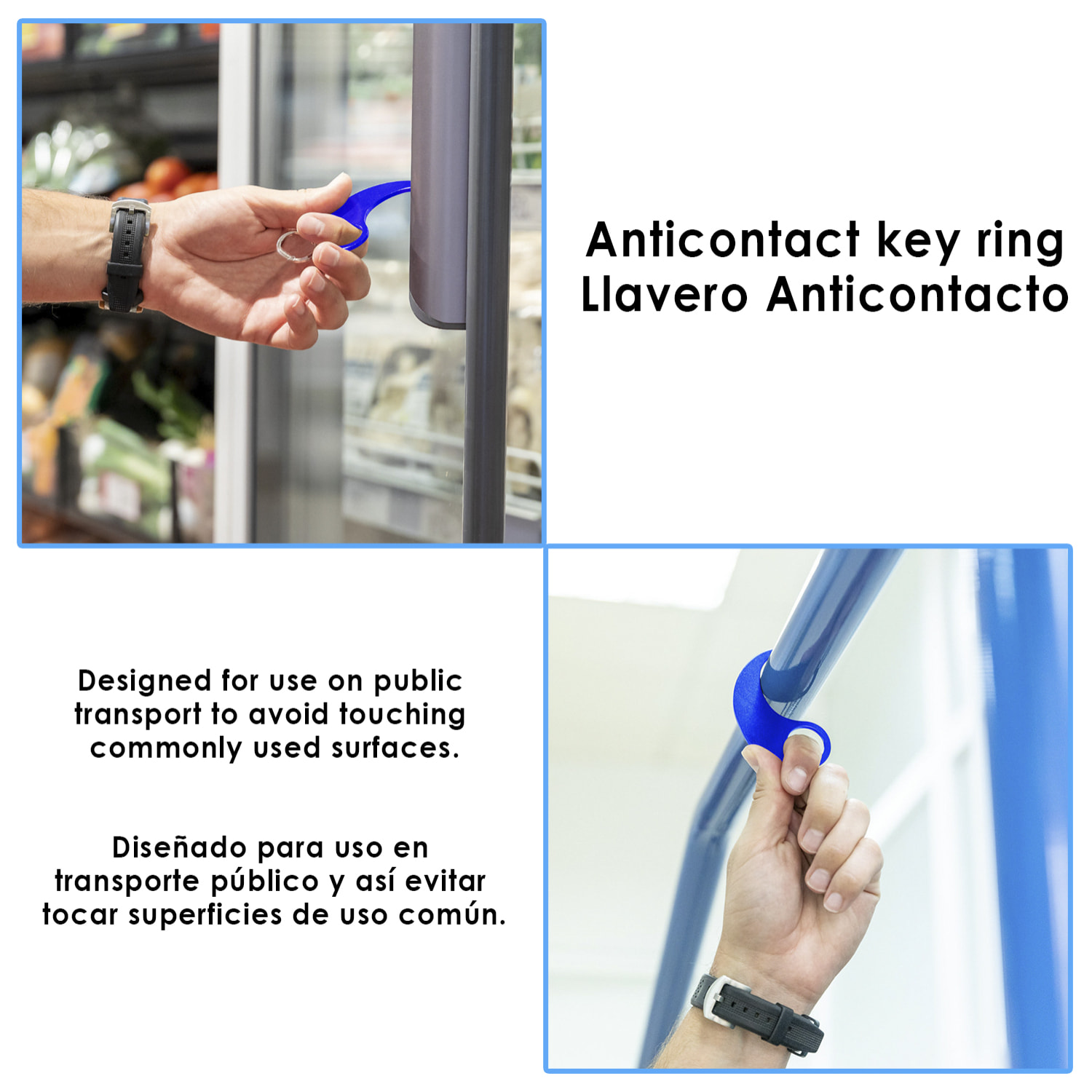 Portachiavi anti-contatto Kozko, ideale per i trasporti pubblici, aprire le porte.