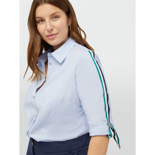 Fiorella Rubino - Camisa de TENCEL™ con cinta de rayas - Light - blue