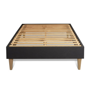 Ensemble Matelas Sommier 90x200 cm - Sommier Noir (en kit) - Ultra