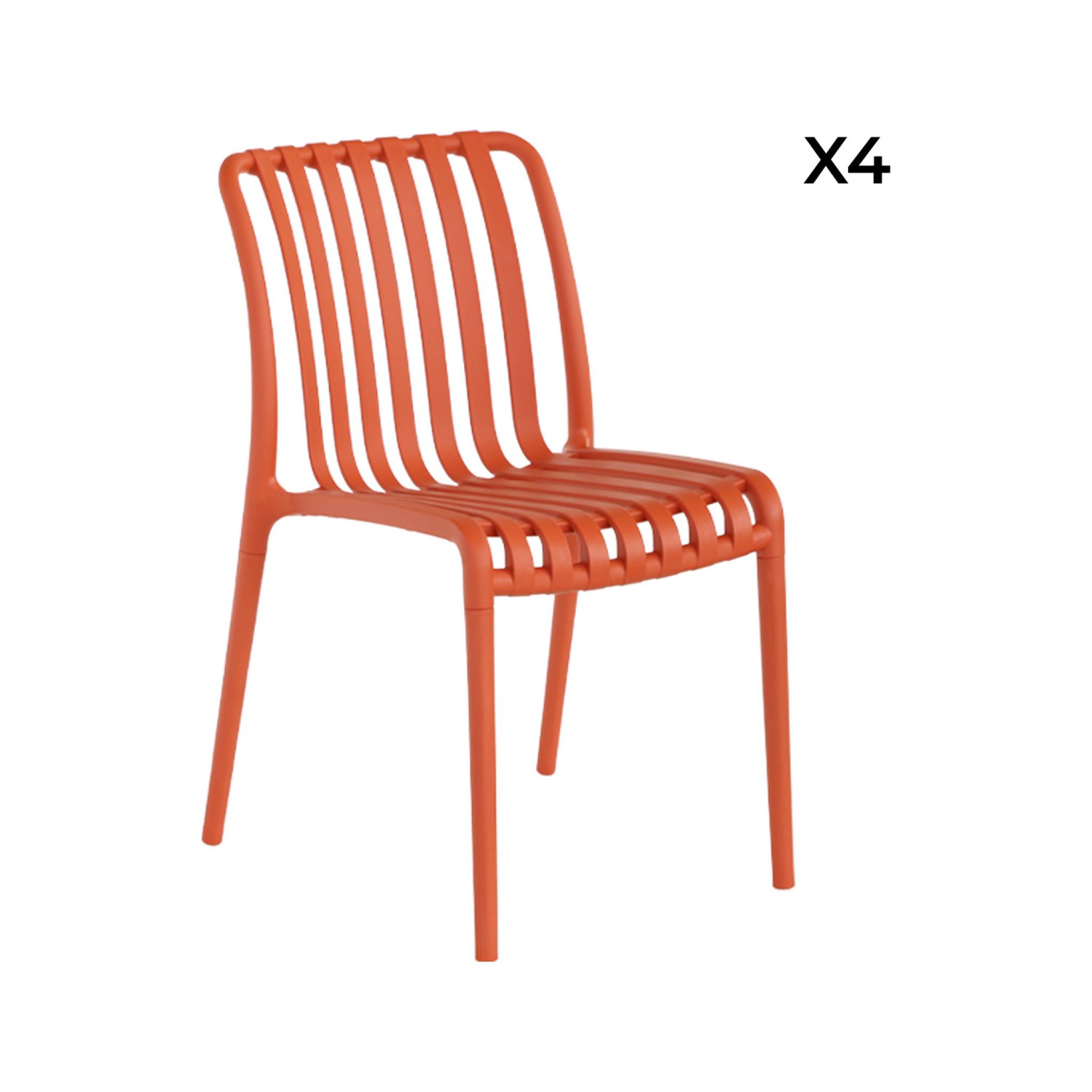 Chaise de jardin empilable plastique (lot de 4) AGATHE CHAISES