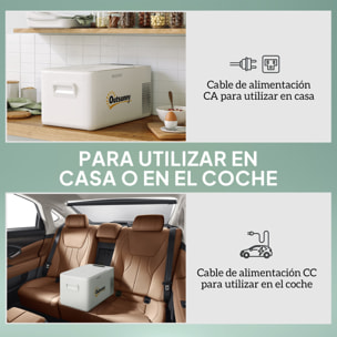 Nevera Portátil Eléctrica 16,8L Refrigerador de Coche 12/24/220V con Compresor Luz LED Pantalla Digital Modos ECO y MAX de -20℃ a +20 ℃ Puerto USB para Hogar Camping Viajes Automóvil