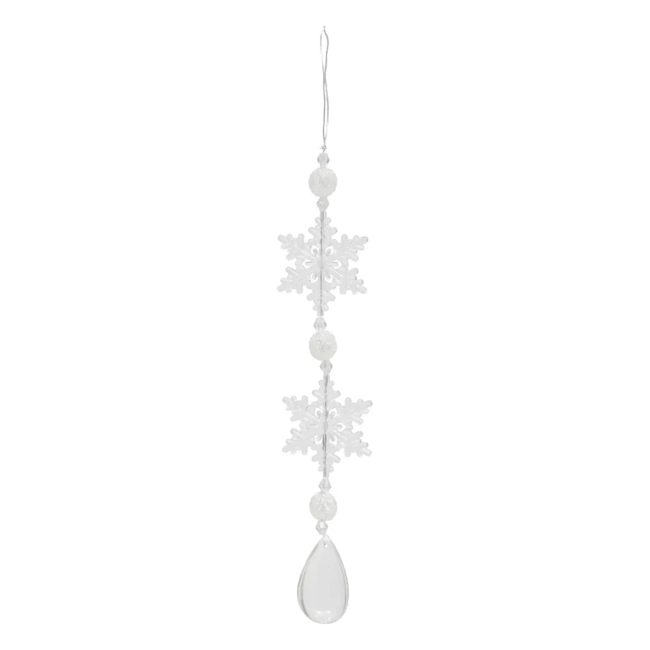 Décoration de sapin flocons blanc 25cm