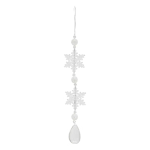 Décoration de sapin flocons blanc 25cm