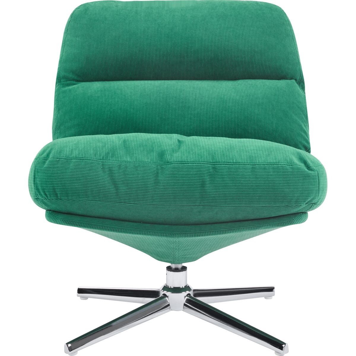 Fauteuil pivotant en velours cotelé et piètement chromé - JULIA