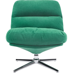Fauteuil pivotant en velours cotelé et piètement chromé - JULIA