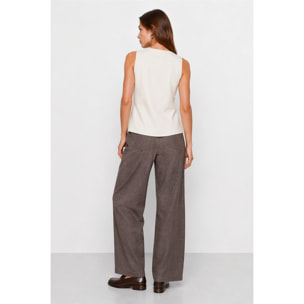 Kocca - Top smanicato con scollo a V e orlo asimmetrico Donna