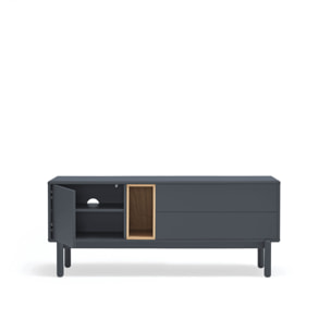 Mueble de televisión Corvo 1 puerta y 2cajones de 140cm gris antracita