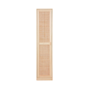 Armoire dressing cannage et effet bois. garde-robe 1 porte. 5 étagères H180cm