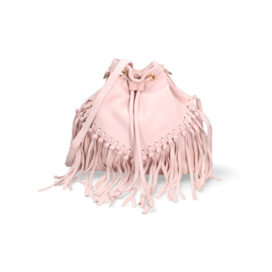 Borsa a secchiello da donna Made in Italy - Modello Umbria Plus - Pelle scamosciata - 25.0 x 22.0 x 13.0 cm