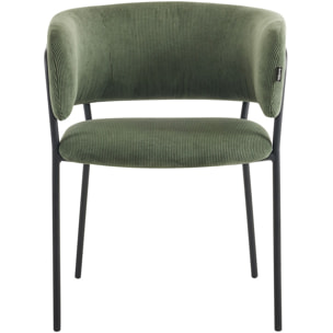 Lot de 2 fauteuils de table en velours côtelé - MALONE