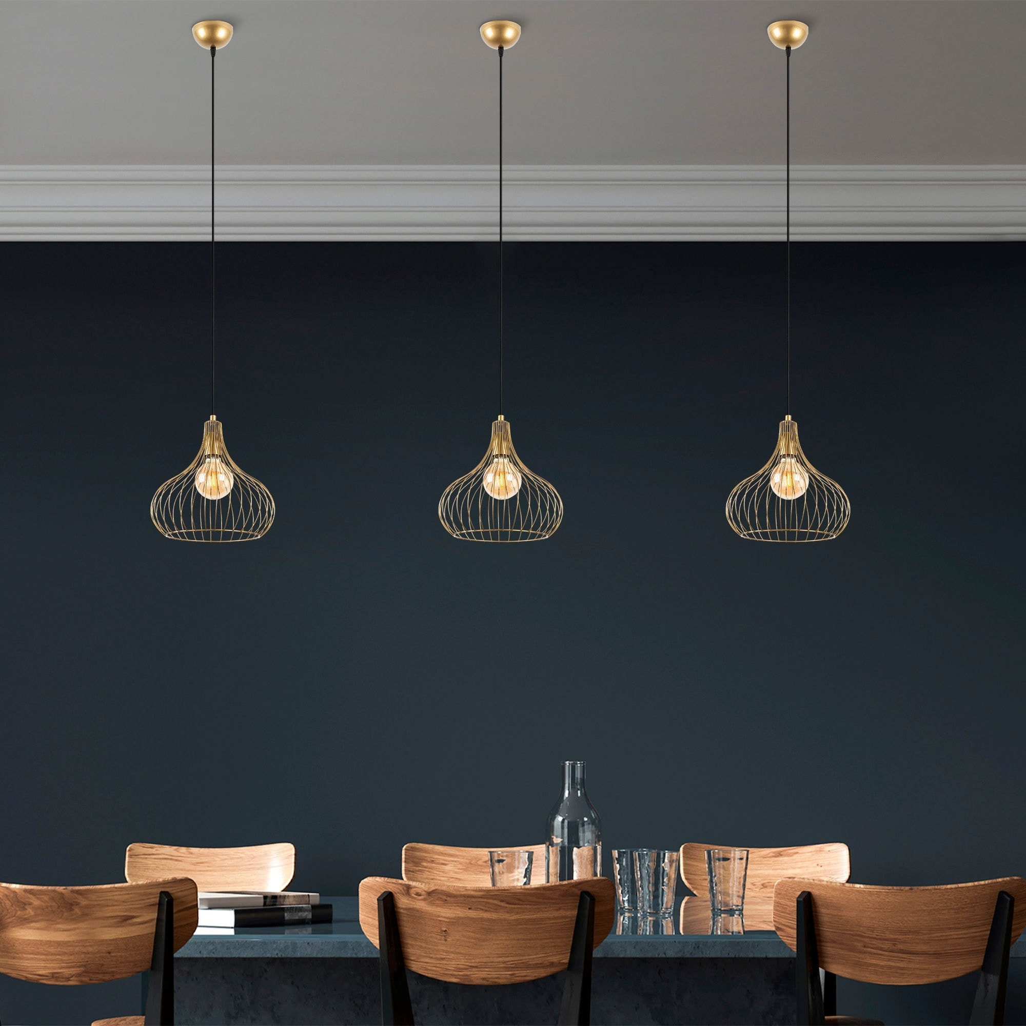 Lámpara de techo - Oro brillante, 22x22x120