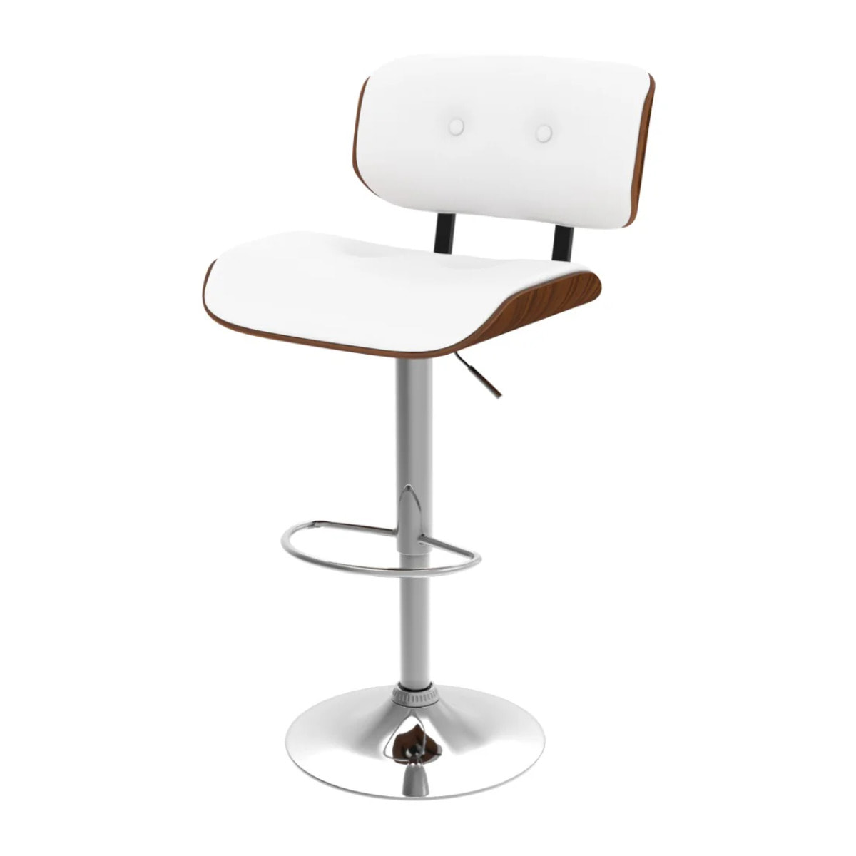 Chaise de bar réglable en PU blanc 65/86 cm - Melchior