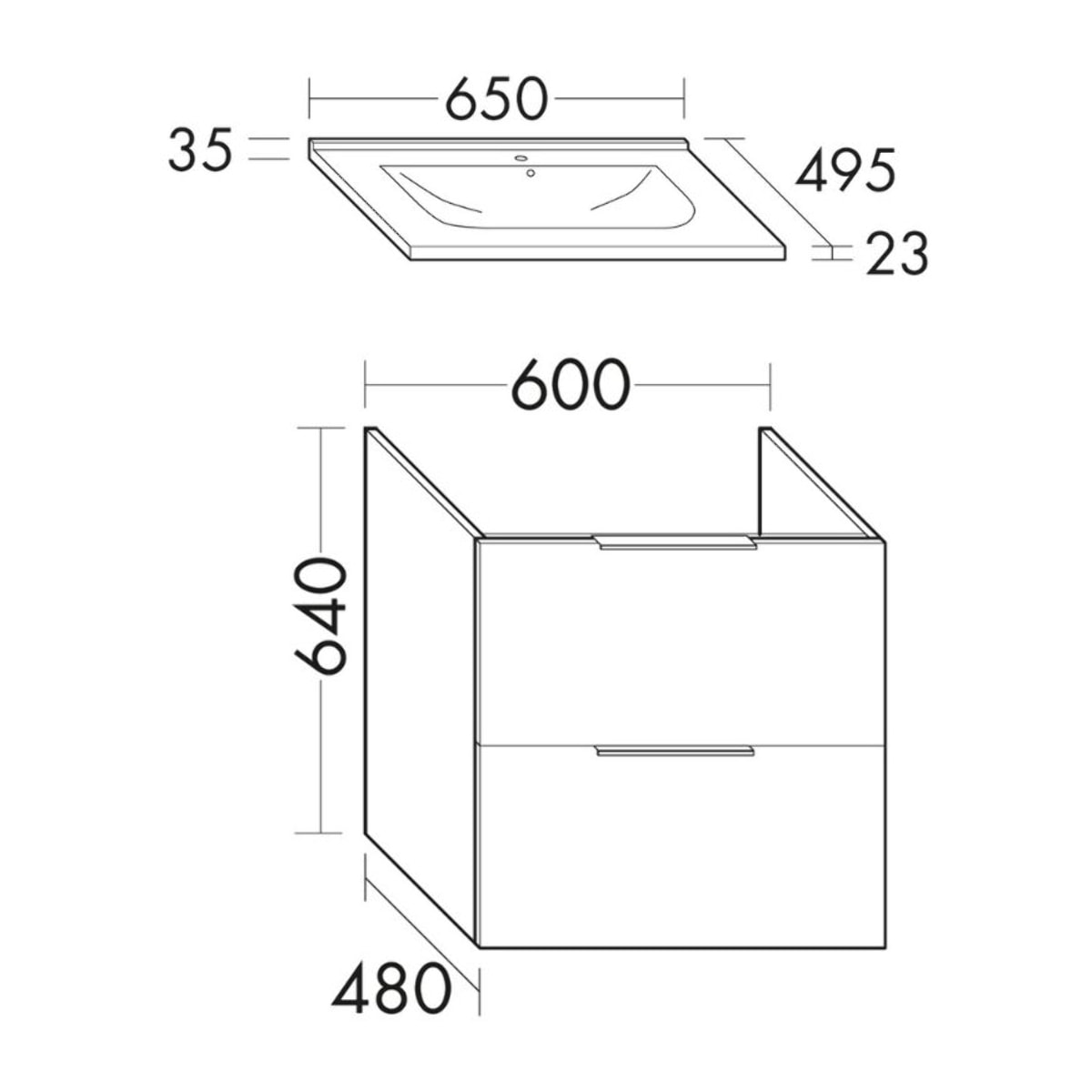 Meuble vasque 60 cm BURGBAD Olena chêne clair + miroir