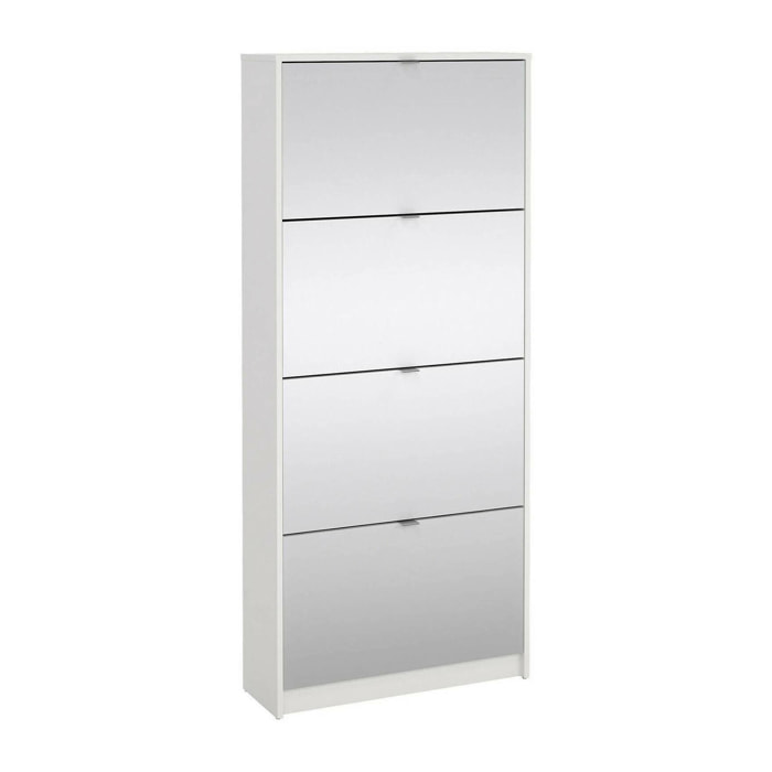 Scarpiera Aepytus, Mobile portascarpe, Armadio da ingresso multiuso, Mobiletto per calzature, 70x24 h162 cm, Bianco