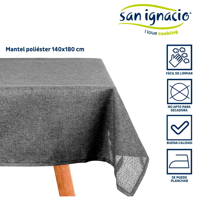 Mantel poliester 140x180cm gris oscuro colección kinvara