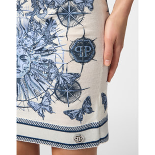 PHILIPP PLEIN Knitted Mini Skirt Butterfly Tattoo
