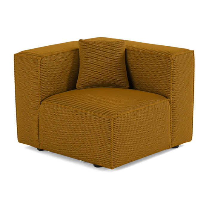 Arty - module d'assise droit - en tissu mailles 3D - Jaune