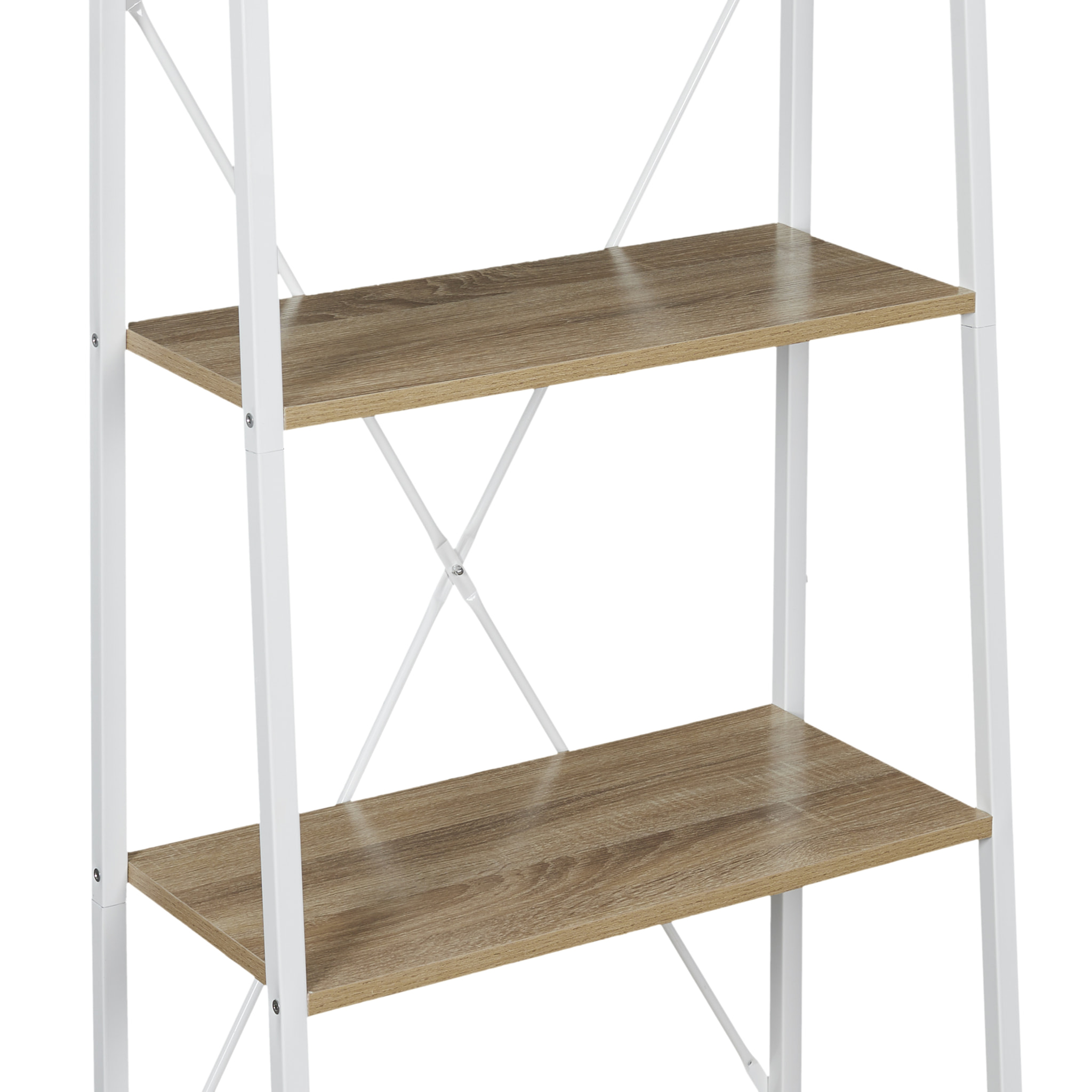 Etagere Bois Et Metal Blanc 148x60x325cm