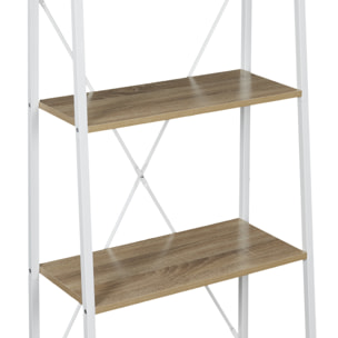 Etagere Bois Et Metal Blanc 148x60x325cm