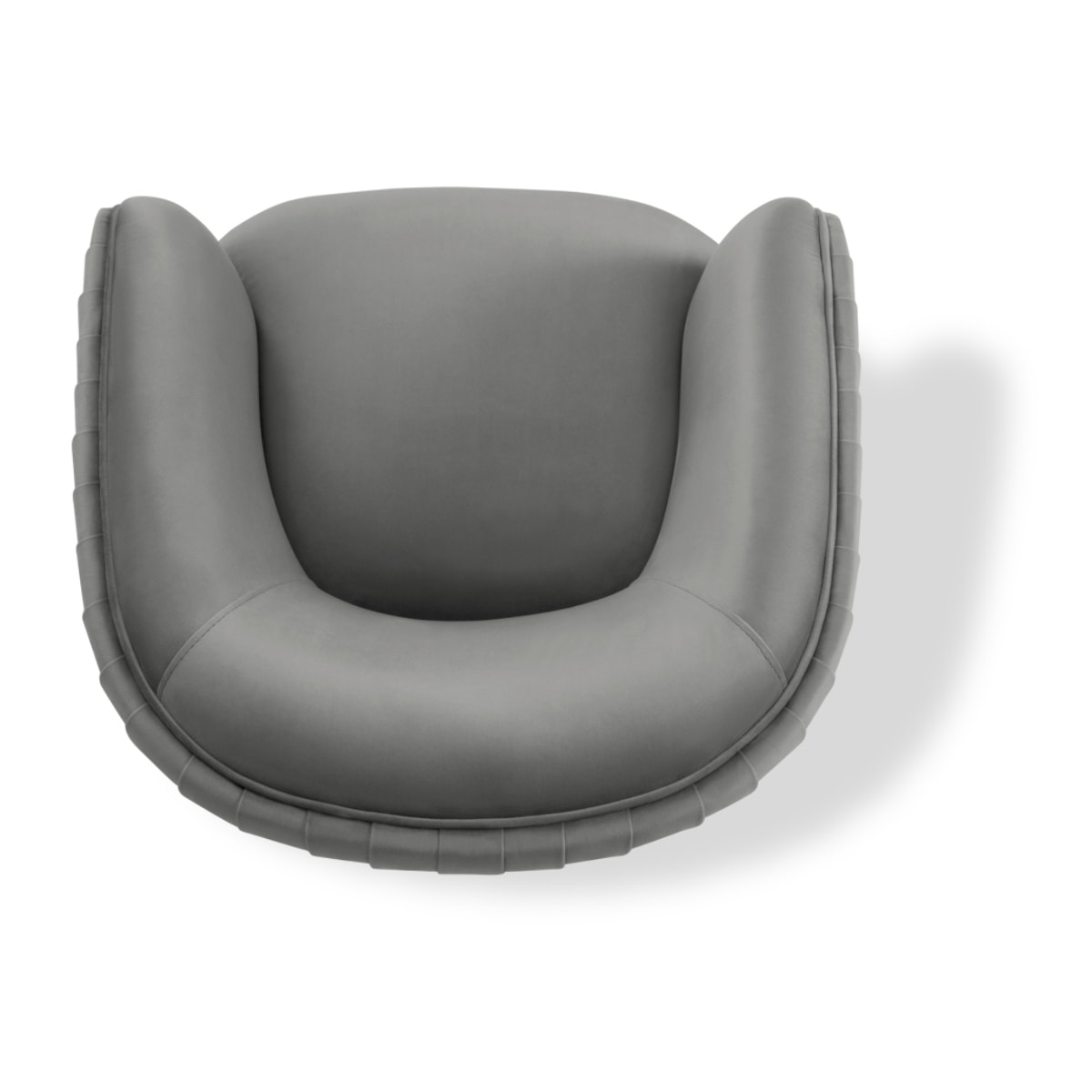 Fauteuil "Cyrille" en velours gris foncé