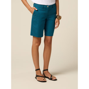 Oltre - Bermudas de mezcla de algodón - Petrol Blue