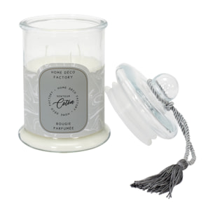 BOUGIE PARFUMEE BONBONNIERE GRISE H23.5CM