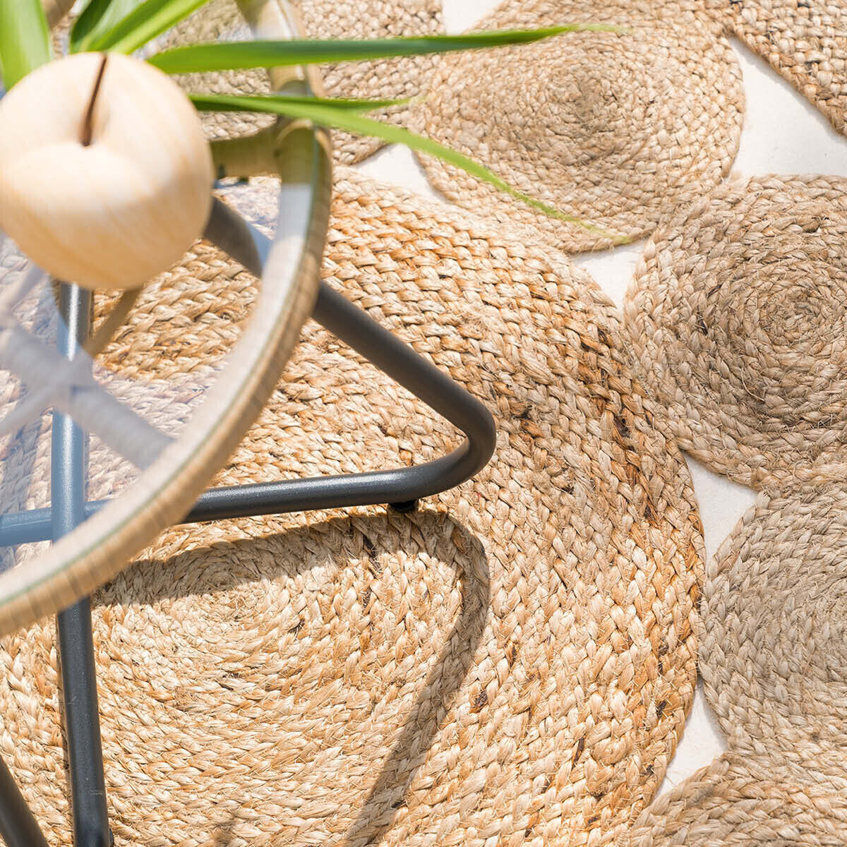 Tapis ajouré en jute D120 cm