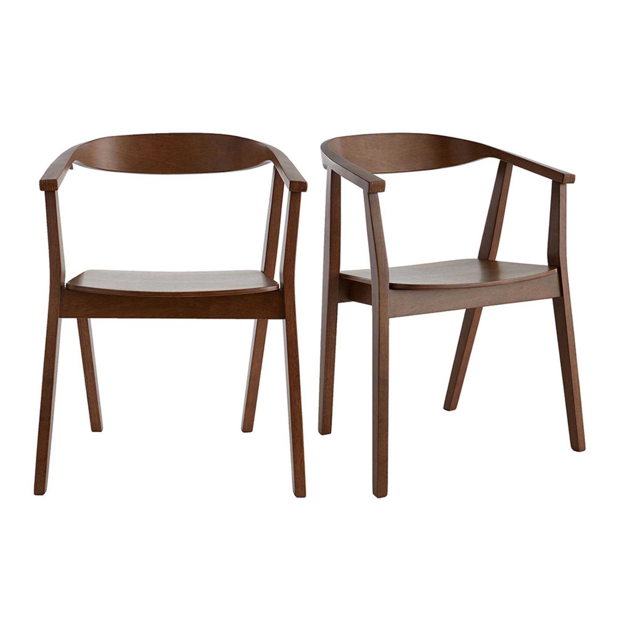 Chaises scandinaves en bois foncé (lot de 2) BAHIA