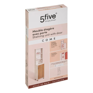 Étagère 1 porte 7 niveaux Come bois et effet marbre