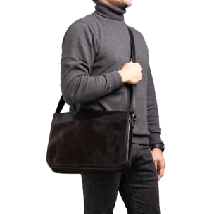 Borsa a tracolla  da uomo In Vera pelle Made in Italy 28x35x9 cm