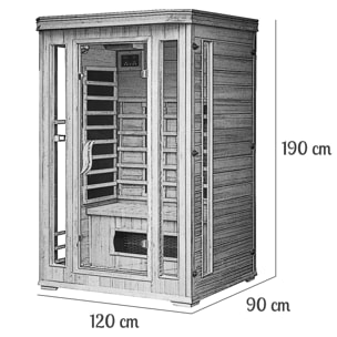 CABINE SAUNA INFRAROUGE 2 PLACES LUXE