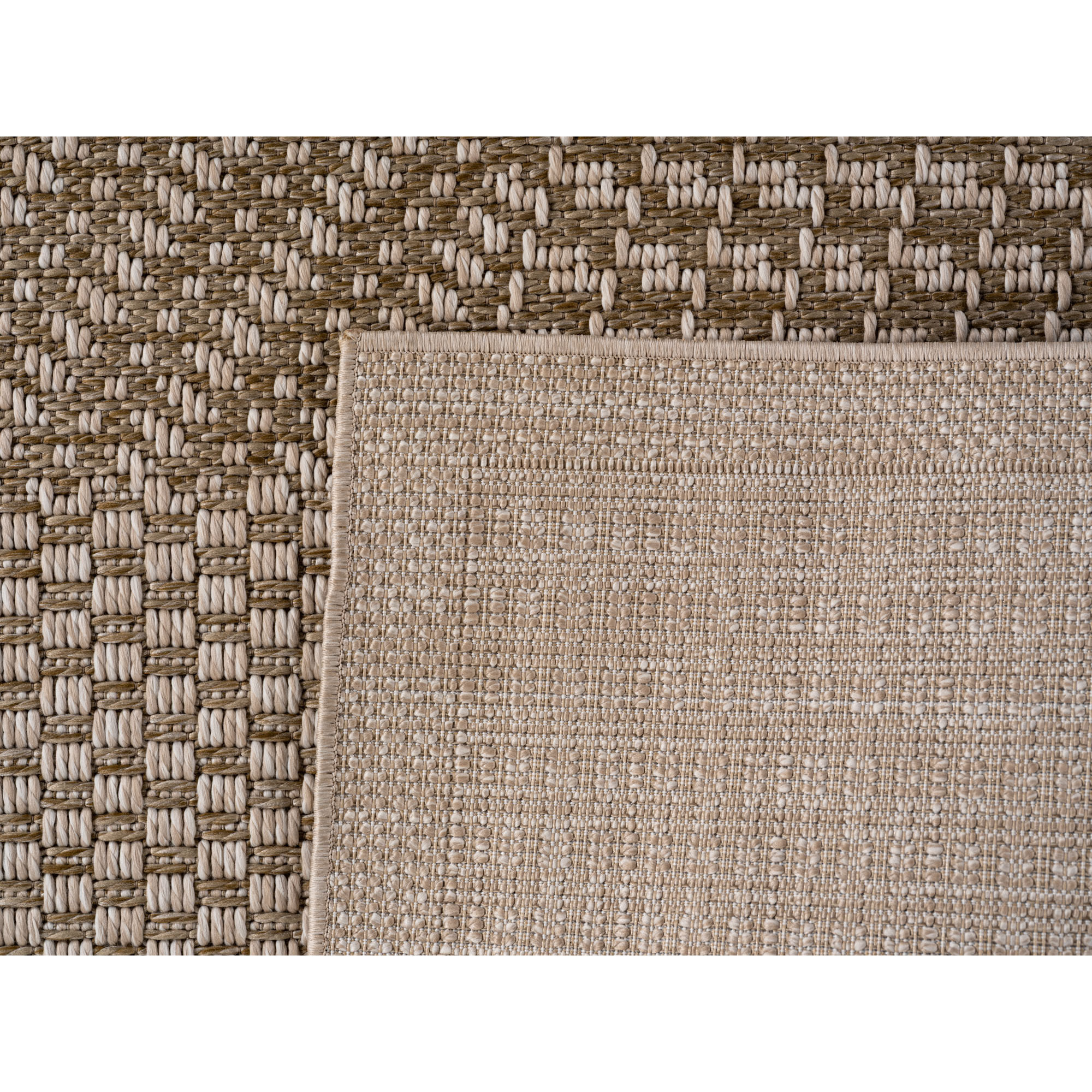 NEREA - Tapis intérieur/extérieur beige, design damier