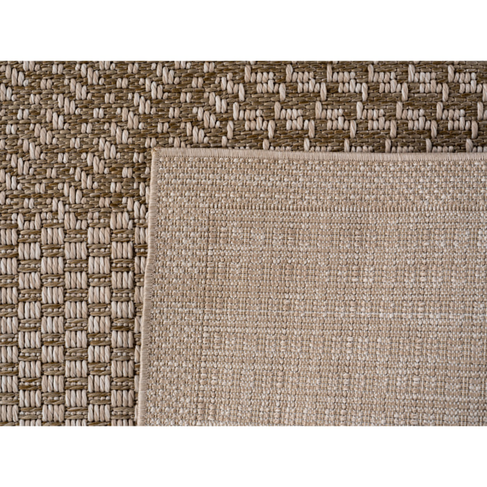 NEREA - Tapis intérieur/extérieur beige, design damier