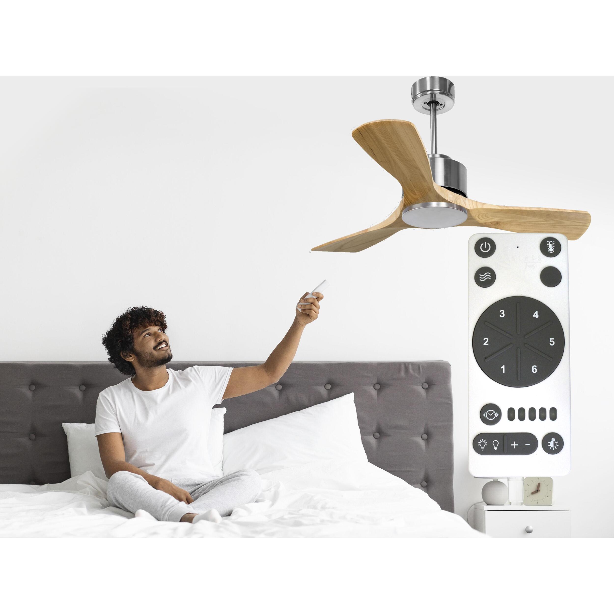 Ventilateur de plafond ø106 cm avec Wifi Réversible Hypersilence 40   W Argent