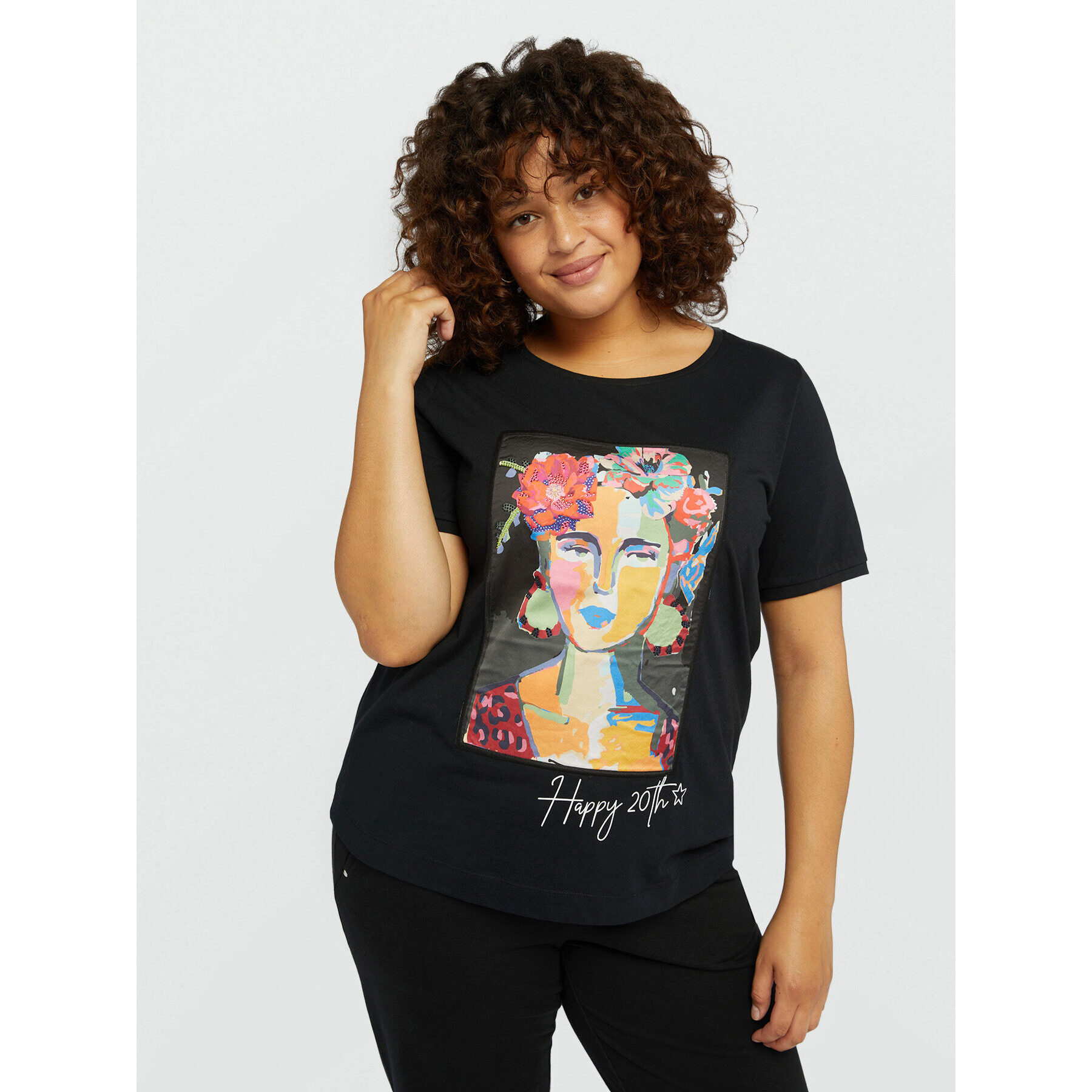 Fiorella Rubino - Camiseta Happy 20th - Negro