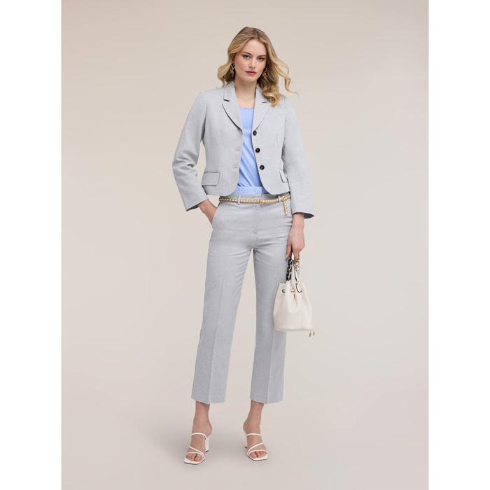 Motivi - Pantalones chino de talle alto - Gris