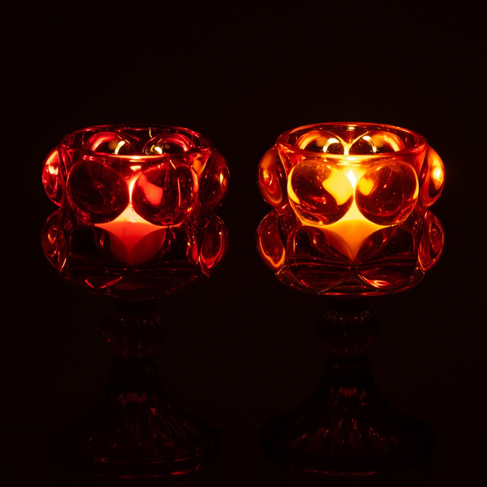 J-Line Chandelier - verre - rouge/orange - 2 pièces
